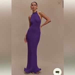 Meshki Melodie Halter Knit Maxi Dress - Purple
Size: S
